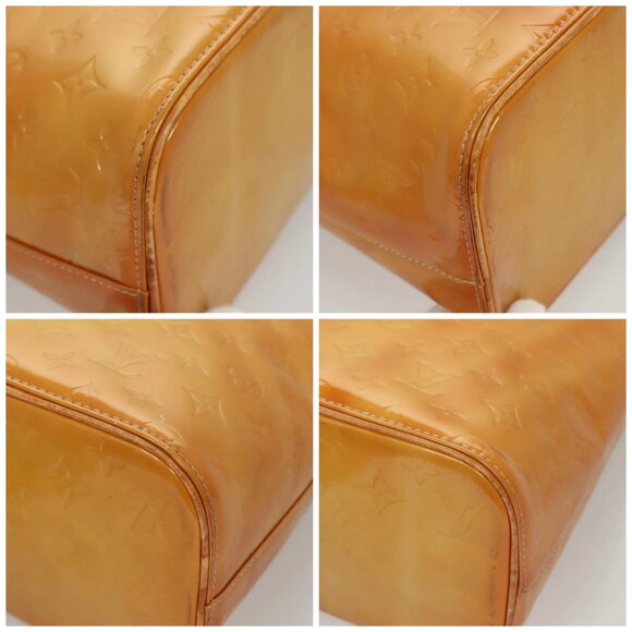 LOUIS VUITTON Monogram Vernis Houston Hand Bag Beige M91004 LV Auth bs26252 - Picture 15 of 16